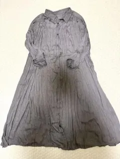 【美品】grove プリーツ加工　とろみロングワンピース　L ウエスト調整可