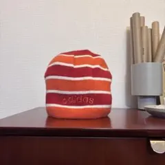 00s Y2K 平成 オレンジ　archive beanie ニット帽 BT95