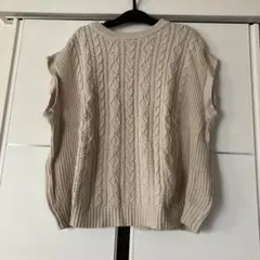 ニットベスト バックリボン【着丈約60㌢】