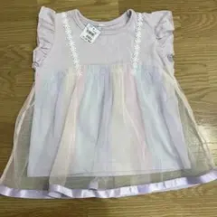 【新品タグ付】パステルカラー チュールTシャツ　チュニック110のサムネイル