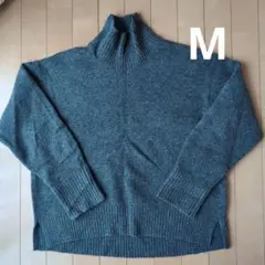 UNIQLO スフレヤーンハイネックセーター M　グレー