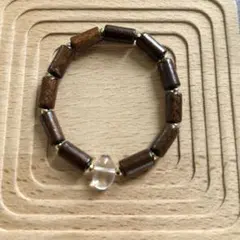 ハンドメイド　ブレスレット　ウッドビーズ　天然石
