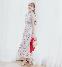 LILLIAN CARAT バリエーションプリントティアードワンピース