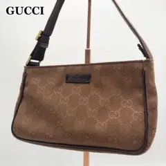 博多様専用✨ GUCCI ショルダーバッグ ポーチ GGキャンバス 光沢ブラウン