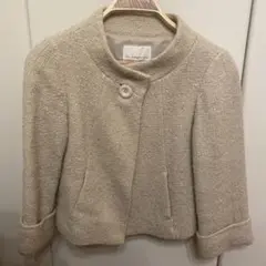 M-PREMIER ノーカラージャケット 34 ベージュ