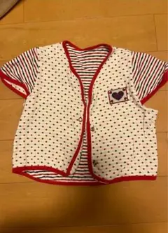 ベビー ハート柄 ストライプ 半袖ベスト