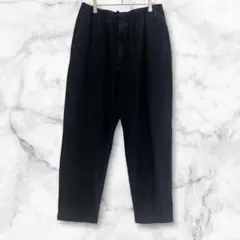 ユニクロ　リラックスアンクルパンツ　ゴムウエスト　ブラック　L ゆったり　綿