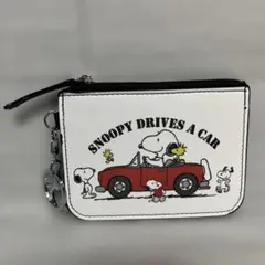 スヌーピー パスケース キーチェーン付き