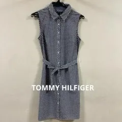 トミーヒルフィガー TOMMY HILFIGER ノースリーブチェックワンピース