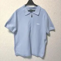 HUGOBOSS ライトブルー ジッパーポロシャツ Sのサムネイル