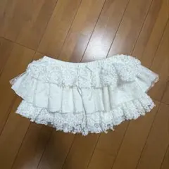 GLOWNY 白 フリルスカート
