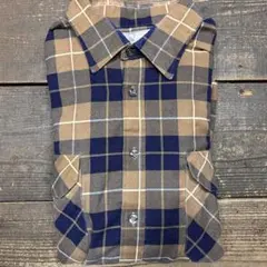 70s 80s Sears WEARMASTER ネルシャツXL 茶