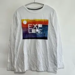 オールドネイビー グラフィック長袖Ｔシャツ クルーネック Ｓ 白 綿混 登山のサムネイル