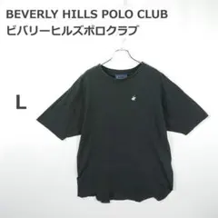 【ビバリーヒルズポロクラブ】Tシャツ カットオフ カジュアル 刺繍ロゴ 黒 Lのサムネイル
