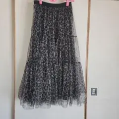レオパード柄ロングフレアスカート