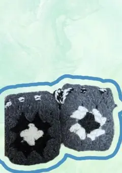ハンドメイド グランニースクエア 巾着袋 グレーセット