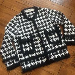 Mia stile ハウンドトゥース柄 ニットジャケット 千鳥格子模様 新品