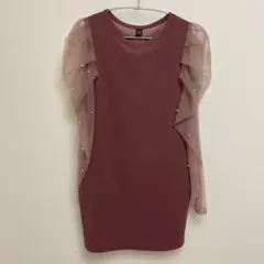【SHEIN】パール シアー ミニドレス