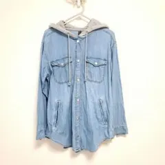 H&M デニムジャケット フード付き EUR 40 デニムシャツ 重ね着