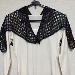 【手編み】多色 透かし編み ストール