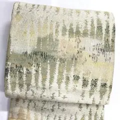 名古屋帯　アンティーク　樹木　抽象模様　金糸　銀糸　着物　042tz