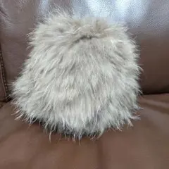 ベージュラクーンファー 帽子