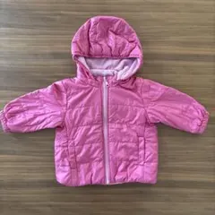 ユニクロ　UNIQLO ピンク フード付き ダウン　アウター 80