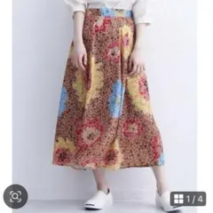 merlot メルロー　レディース　ロングスカート　ひまわり柄　夏　秋のサムネイル