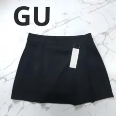ジーユー GU サイドプリーツスコート スカート ミニスカート ブラック 黒