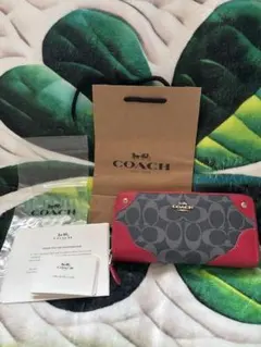 COACH 二つ折り財布 シグネチャー グリーン 並行輸入品:アウトレット品