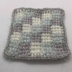 ハンドメイド　ミニハンカチ　コンパクト　かさばらない　アフガン編み　編み物