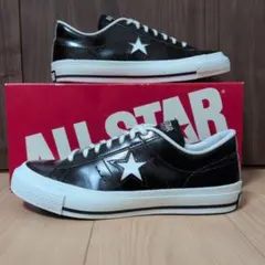 【US8】ワンスター　黒×白　 ALL STAR　レザー　コンバース