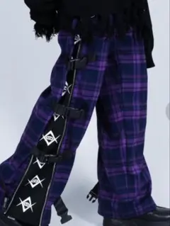 【REFLEM レフレム】ベルト付きサイドZIPパンツ 紫