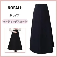 NOFALL キルティング ロングスカート フレア ブラック Mサイズ