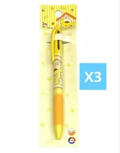 ポムポムプリン 3色ボールペン( 黒 青 赤)x3