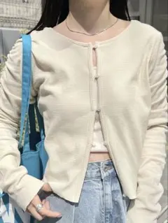 【Kastane】サーマルパフカーディガン