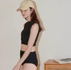 未使用 SEA DRESS サイドリボンニット×ハイウエストビキニ ブラック