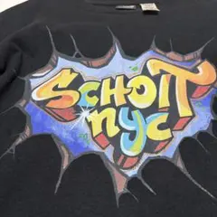 Schott NYCショット長袖TシャツロンTグラフィティ黒メンズM USA製のサムネイル