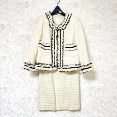 アイボリー ツイードセットアップＬ