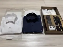 ベストアニバーサリー タキシードシャツセット ホワイト ネイビー