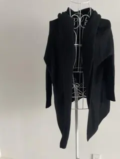 【ロートレアモン】ウール100% コーディガン カーディガン 黒38 日本製高級