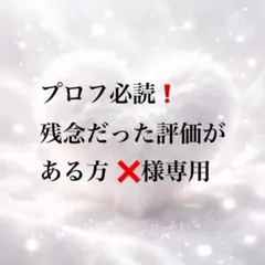プロフ必読❗️残念だった評価がある方 ❌様専用ページ