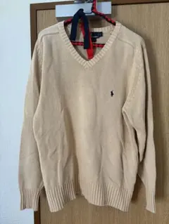 30ポロラルフローレン　ニット　メンズ　M ベージュ　セーター