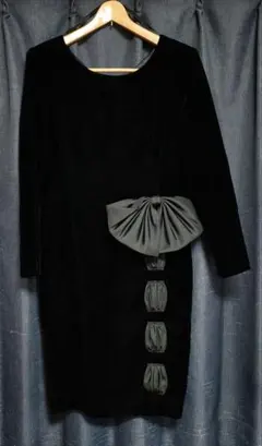 レトロ　SOCIAL KINDWEAR　ベロアワンピース　黒　11号