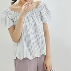 【2WAY】裾刺繍オフショルダーブラウス