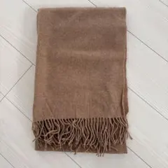 ブラウン フリンジ付き ストール 60×200cm