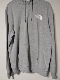 THE NORTH FACE グレー フード付きトレーナー　プリント割れあり