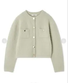 SNIDEL スナイデル フォックスファーニットジャケット　カーキ