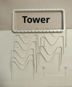 tower シンク下伸縮鍋蓋＆フライパンスタンドタワー ホワイトのサムネイル