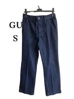 【1回着用のみ・美品】GU ジーユー デニムシェフパンツ インディゴ Sサイズ